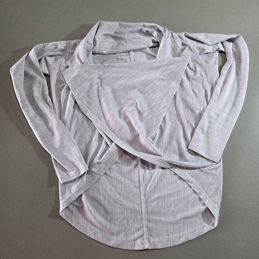 Zyia Active Havana Wrap Top Purple Space Dye Long Sleeve Thumbholes Size M